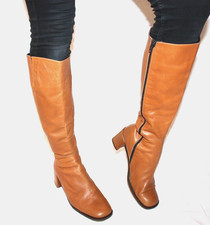 DROMY CASUAL 1959 VINTAGE  70er DAMENSTIEFEL  KREPPSOHLE HONEY 40 #S9-ZX