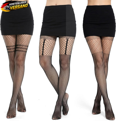 Damen netzstrümpfe 3er pack - damen,