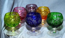 6 Marsala Gläser Nachtmann Traube, Bleikristall geschliffen, farbig überfangen