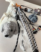 Taschenanhänger, Schlüsselanhänger, Taschenbaumler, grau , Teddy