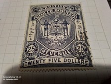 1894 British North Borneo Revenue Duty Stamp $ 25