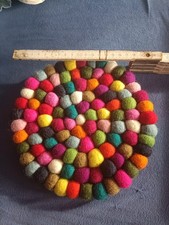 ❀ Filz Untersetzer Filzkugeln Bunt Topfuntersetzer ca. 20 cm