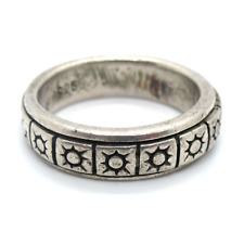 Designer Spinner Ring 925 Sterling Silber Sonnen-Muster Fidget Banf Silver RG56