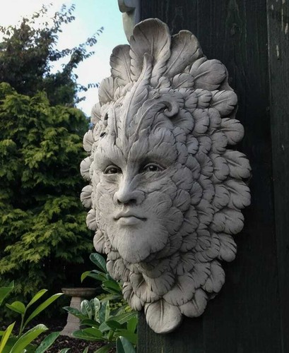 Steinfigur greenman wand - greenman,,