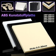 ABS Kunststoff Platten Kunststoffplatte Dicke 0,5mm - 40mm Schwarz Weiß Beige