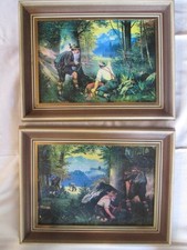 Bild - 2x Mehrfarben Druck in 2 Rahmen - Jagdbild - Jäger - Jagd - Wilderer