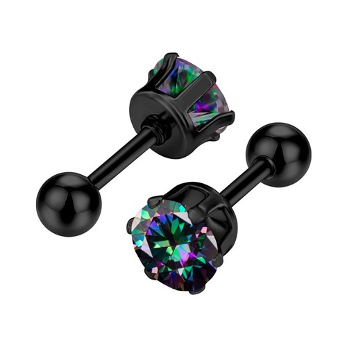 Edelstahl ohrstecker zirkonia - edelstahl,