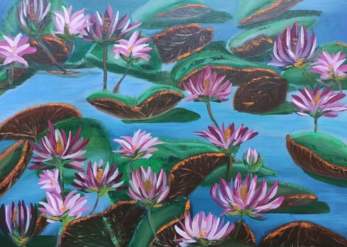 Serene water lilies - serene,
