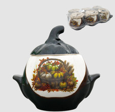 Keramiktopfset  Kürbis 6St je