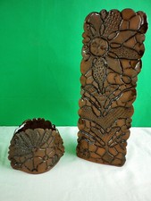 Vase Blumenvase Ton braun