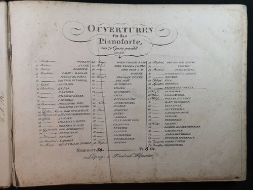 Sammlung ouverturen für das - ouverturen,