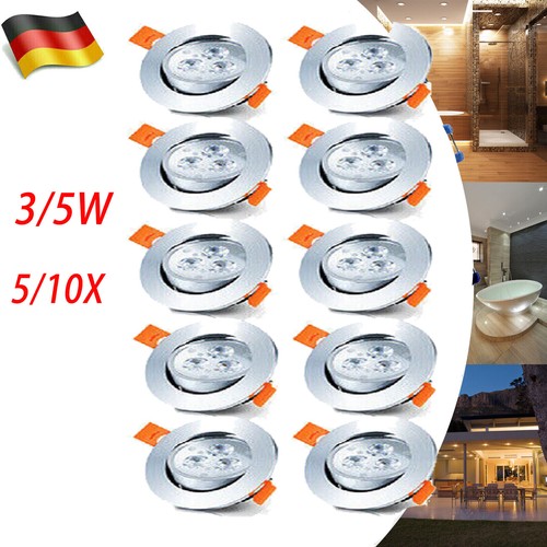 10x led einbaustrahler 5w - 10x, 3w-5w