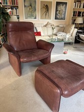 De Sede, Sessel + Hocker, Leder, braun