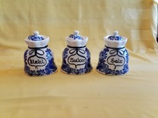 Zucker-Mehl-Salz - 3er-Set Keramik Behälter Sack Vorratstopf