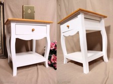2 Formschöner Landhaus Nachttische Beistelltische Nachtschrank Couchtisch Schubl