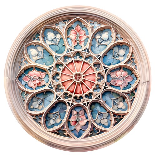 Sticker stained glass pink - sticker,