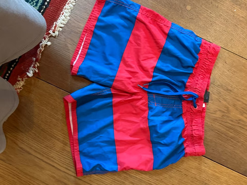 Badehose gestreift jungen rot - badehose, gestreift.