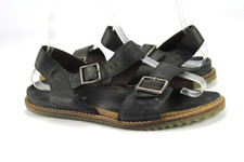 Camel Active Gr.38 Damen Sandalen Sandaletten Leder Schwarz  TOP J 318