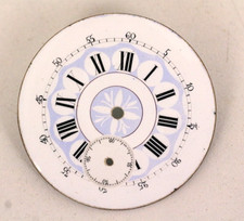 Taschenuhr Emaille-Zifferblatt Jugendstiel blau weiß Sekunde Ø 40mm 19Jhd. antik