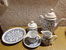 Kaffeeservice indisch blau Zwiebelmuster  Zajecar Yugoslavia 21teilig Strohblume