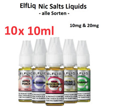 10x Elfliq Liquid 10ml by Elfbar 10mg & 20mg e Liquid mit Nikotin Nic Salt
