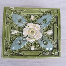 Jugendstil Ofenkachel Kachel Kachelofen Winkelkachel Floral Antike Rarität 