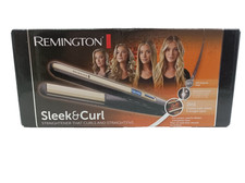 REMINGTON Haarglätter Glätteisen S6500 sleek & curl Smart LCD-Anzeige Keramik