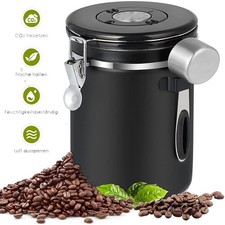 1.5 L Kaffeedose Vorratstank für Kaffeebohnen Versiegelte Gläser Mit Löffel DE