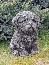 Kleine Hundfigur Steinfigur Mops Hund Garten Haus Deko Frostsicher Handarbeit