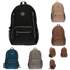 Damen City Rucksack Bag Nylon Tasche Schwarz Grau Braun Grau UNI Freizeit NEU