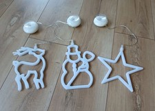 3x Fenster Türen Deko LED Beleuchtung Weihnachten