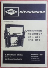 Strautmann Fahrsilo Entnahmegerät Hydrofox HP 1 , HP 2 , HP 3 , HP 4 ET-Liste