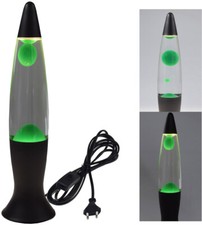 Große Lavalampe 40cm schwarz Lavaleuchte Grün Metallfuß Glas inkl. Leuchtmittel