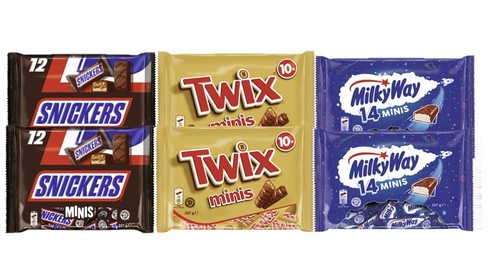 Schokoriegel minis mix 1362g - schokoriegel,