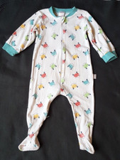 PUSBLU Baumwoll- Strampler Schlafanzug AUTOS Gr.74/80 "2-WEGE-Reißverschluß"