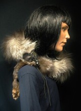 Pelzkragen Schal Stola Vintage Mittelalter Kelte Indianer Tribal Eskimo Wikinger