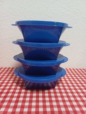 4 x Tupperware *  Mediterrano Schüssel 600 ml mit Deckel * blau