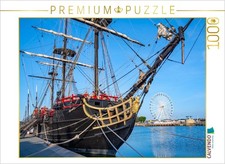 CALVENDO Puzzle Segelschiff, Saint Malo, Bretagne | 1000 Teile Lege-Größe 64x48c