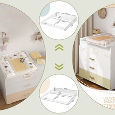 Wickelaufsatz universal, mit Seitenwänden für Kommode Zwei Größen Weiß#3440