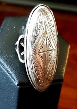  antik - Ring - Shuttle - Silber - graviert