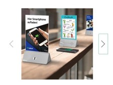 Desktoplader 3er Set Menü Tischaufsteller MENU TRIO Akkut Handy-Ladekabel