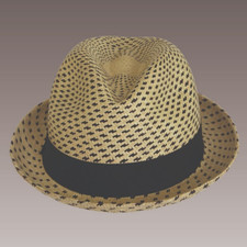 Original Panamahut gestreift Trilby - Handmade in Ecuador