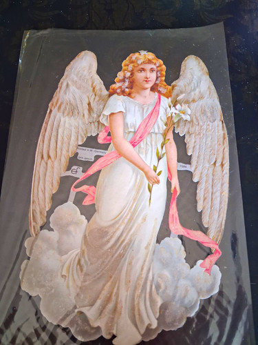Oblate glanzbild engel mit - glanzbild,