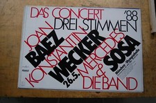 Plakat Joan Baez Wecker Sosa 1988 Concert München Kieser Original A1 TOP!