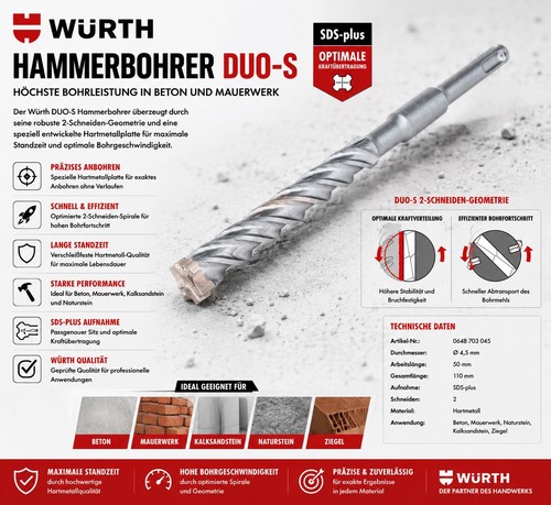 Würth sds plus hammerbohrer - sds-plus,