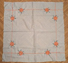 Weihnachtstischdecke bestickt leicht transparent 80x80cm