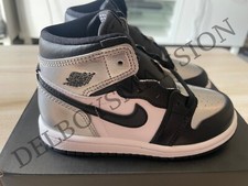 Nike Jordan 1 Retro High Silver Toe (TD) Kinder UK 8,5 US 9c EU 26 Neu Dead Stock