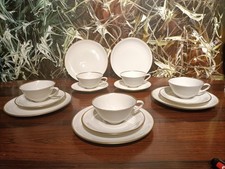 ESCHENBACH Germany, 15 teiliges Teeservice / 5 Personen - Elfenbein mit Goldrand