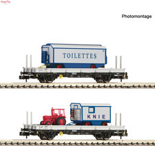 Fleischmann SBB KPS Flachwagen mit Zirkus Knie Fahrzeugladung VI Spur N