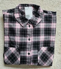 NEU Damen Bluse Flanell Oversize H&M Gr.S Schwarz-Rosa